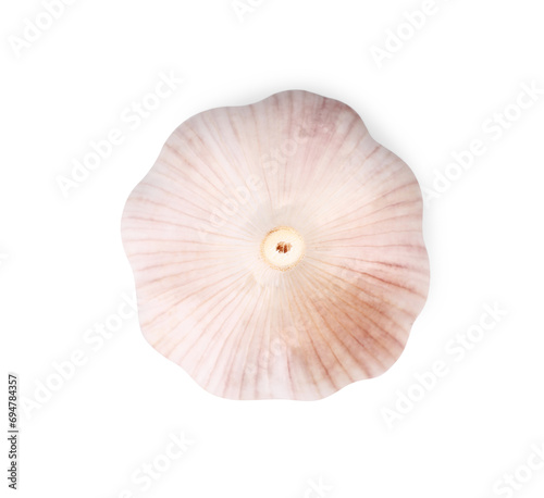 Head of fresh garlic isolated on white, top view