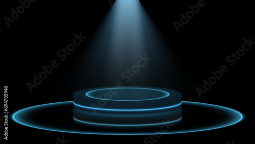 Dark Stage For Product Presentation Glossy Podium