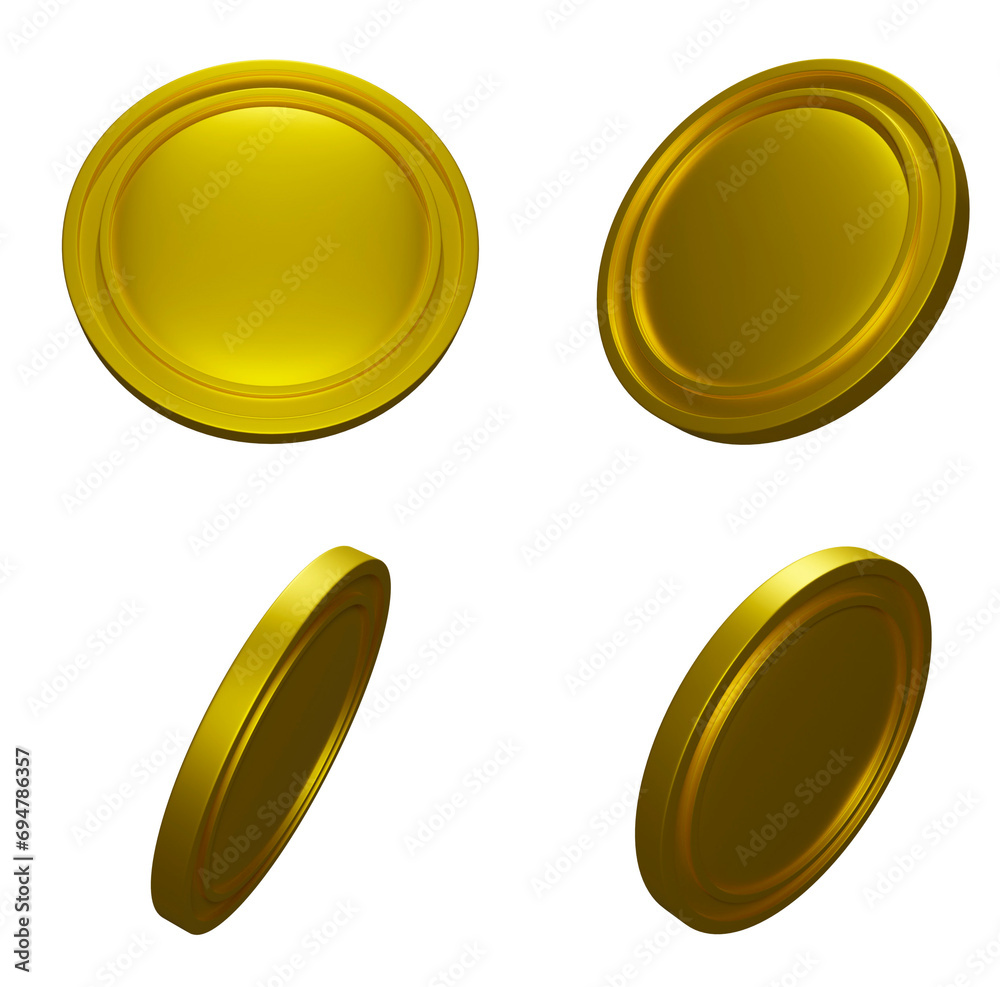 Glossy Brigth Simple Gold Coins set PNG. Transparent background Glossy Brigth Simple Gold Coins set PNG. Transparent background