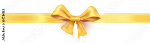 relistic ribbon bow decoration vector photo