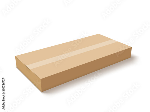 3D Cardboard Box Isolated On White Background
