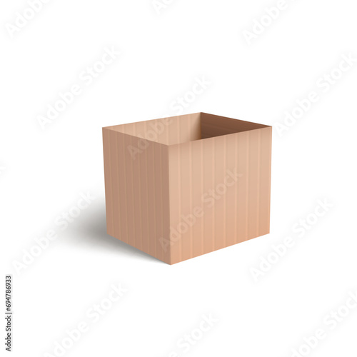 3D Cardboard Box Isolated On White Background