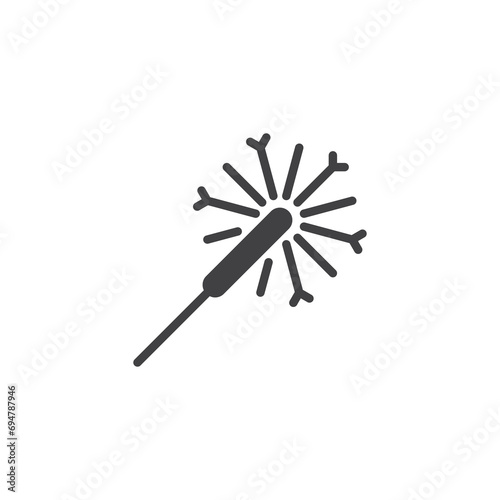Bengal fire or sparkler vector icon