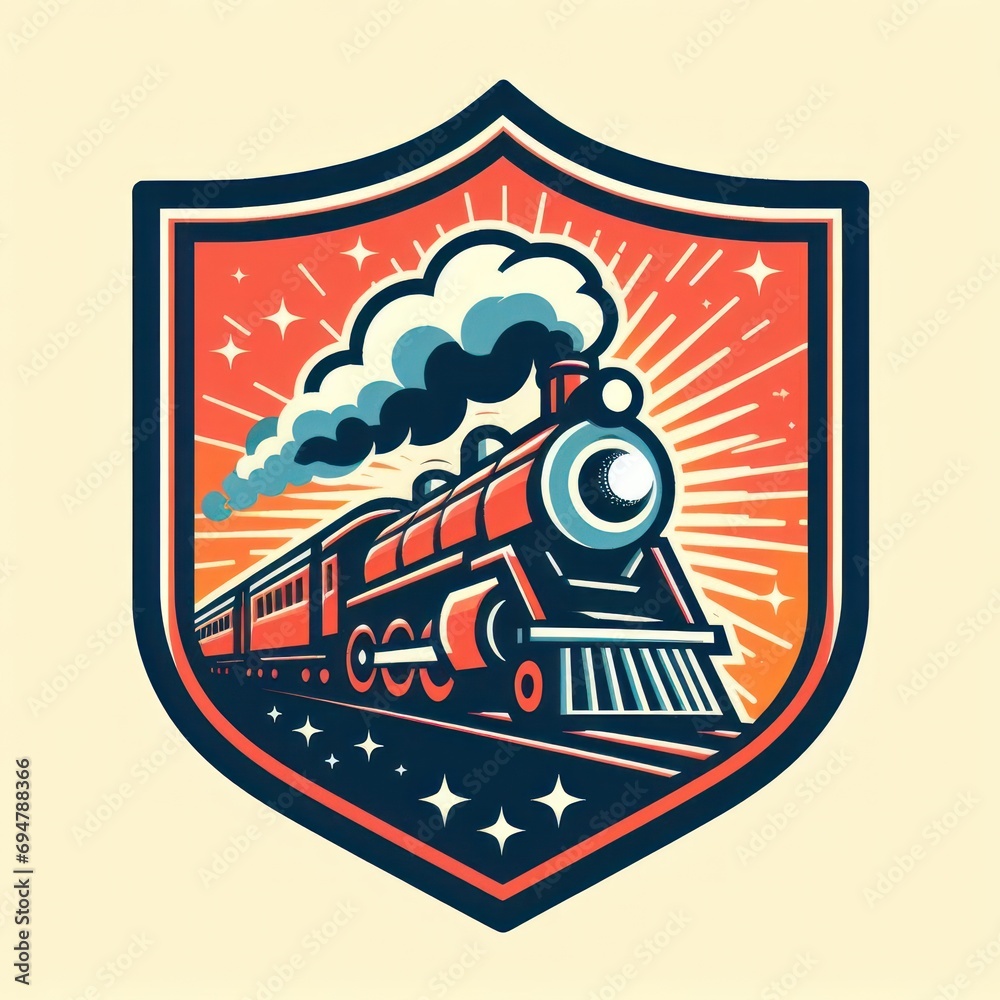 train on shield, ai generate train on shield, ai generate