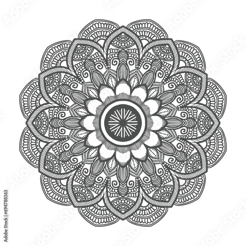 Vector luxury mandala template background and ornamental design for coloring page  greeting card  invitation  tattoo  floral mandala.