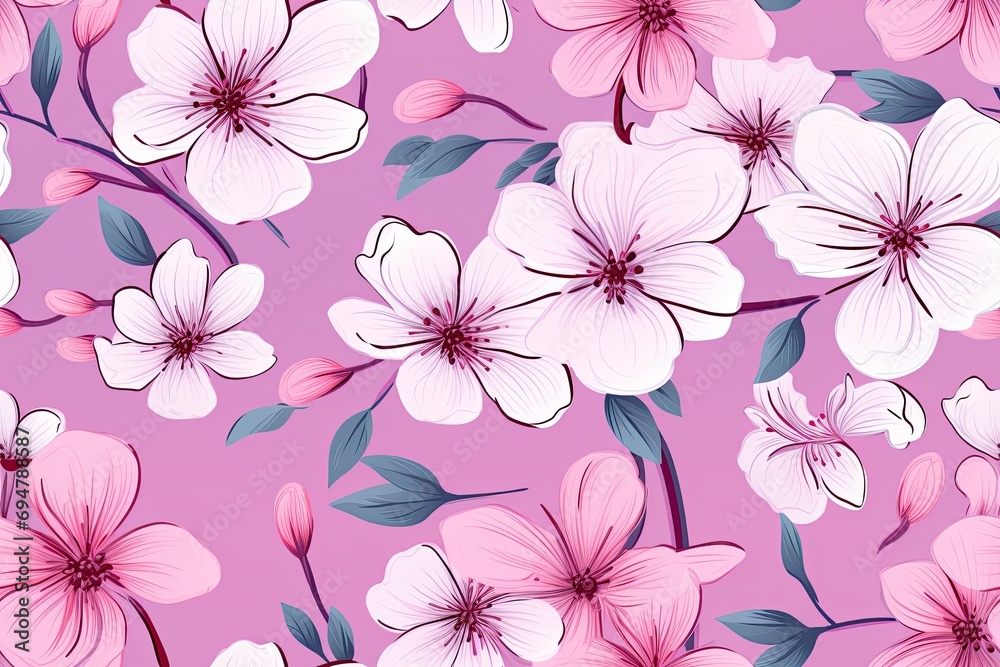 spring flowers seamless pattern background