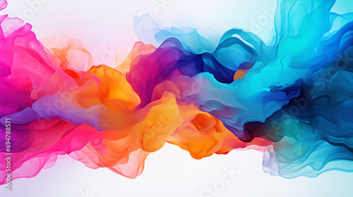 Vibrant Fluid Color Symphony abstract art background with watercolor effect feel, Generative AI