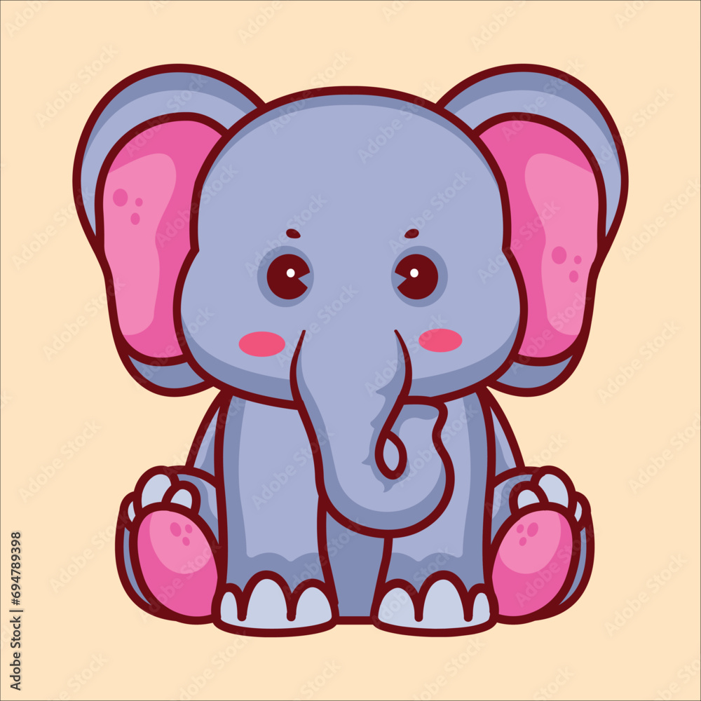 Cute Elephant animal cartoon illustration