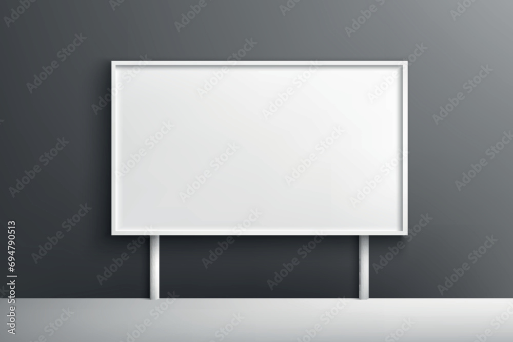 Realistic light box template, billboard sign frame on wall background Realistic light box template, billboard sign frame on wall background