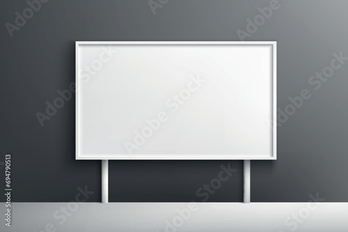Realistic light box template, billboard sign frame on wall background