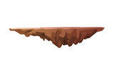 Brown flying rock level platform flat style, vector illustration