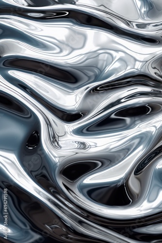 Glossy slate metal fluid glossy chrome mirror water effect background backdrop texture