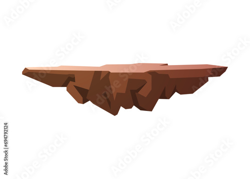 Level platform, empty land island floating vector illustration, cartoon fantasy terrain with rock stage gui level game