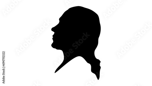 John Paul Jones, black isolated silhouette