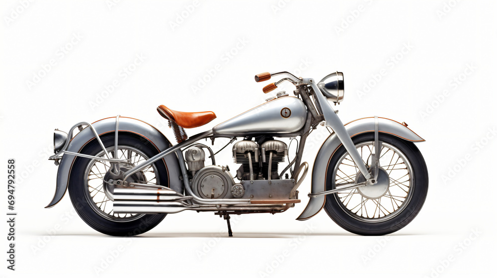 Motorcycle Illustration on White Background