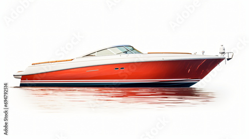 Motorboat Illustration on White Background