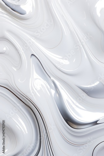 Glossy white metal fluid glossy chrome mirror water effect background backdrop texture