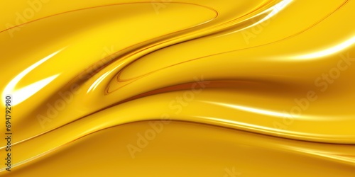 Glossy yellow metal fluid glossy chrome mirror water effect background backdrop texture