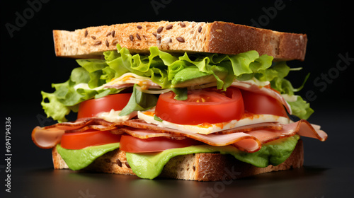 Sandwich on White Background