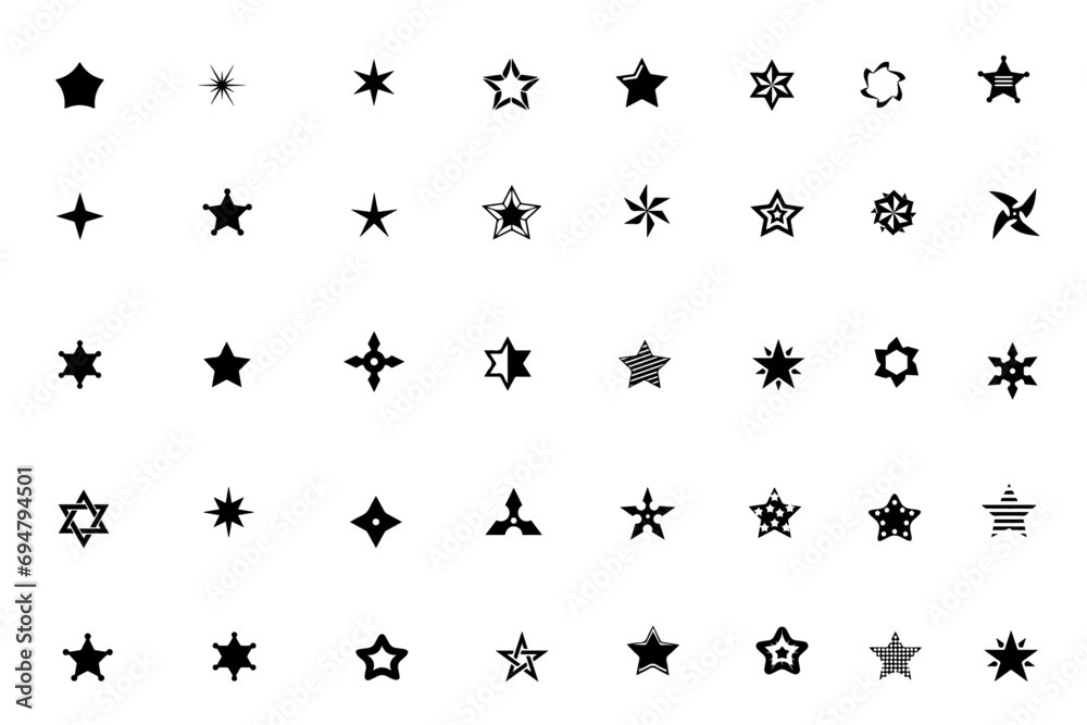 Shine sparkling star icon. Vector bling glowing star for logo. Glitter magic star sparks. Christmas symbols