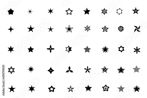 Shine sparkling star icon. Vector bling glowing star for logo. Glitter magic star sparks. Christmas symbols © CzakaU