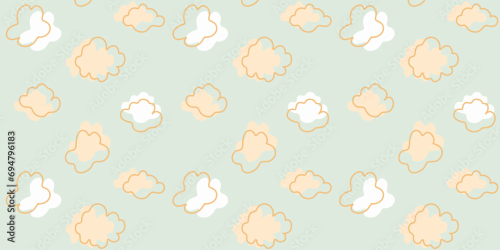 Childish seamless pattern with clouds