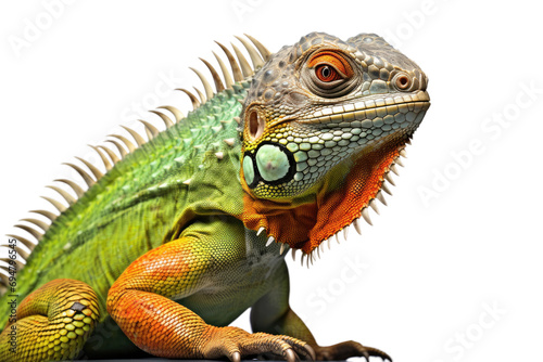 Colorful Iguana Isolated On Transparent Background