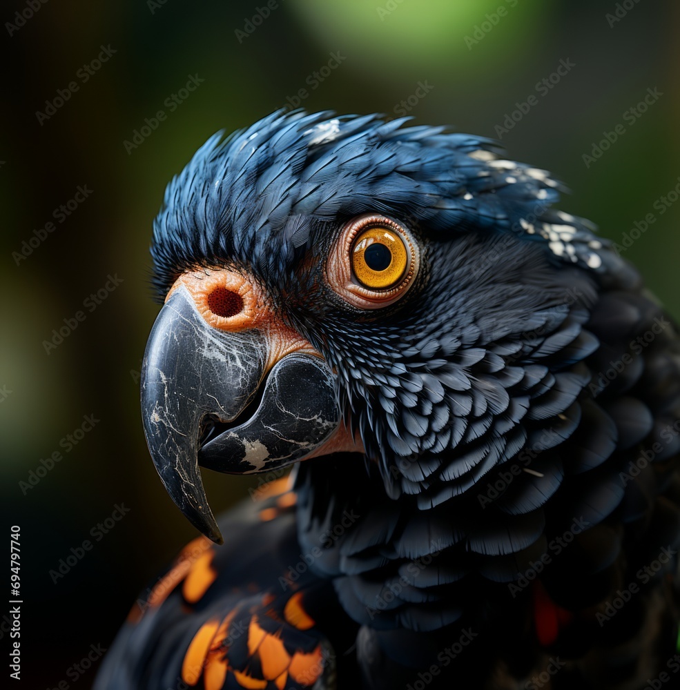 Fototapeta premium Closeup picture of a blue parrot.