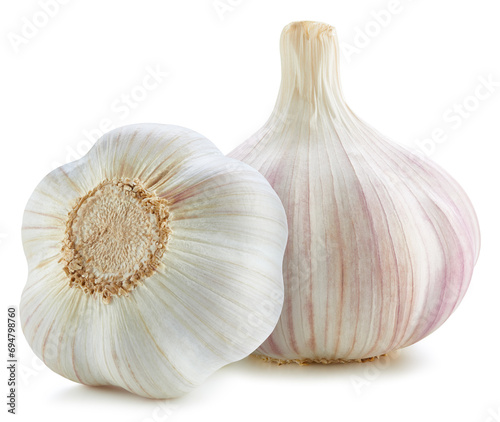 Organic garlic isolated on white background