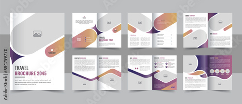 Multipage Travel Agency Brochure design template or Modern company profile brochure template design layout vector photo