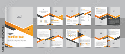 Travel Magazine Layout or business brochure template design, business profile template design layout vector