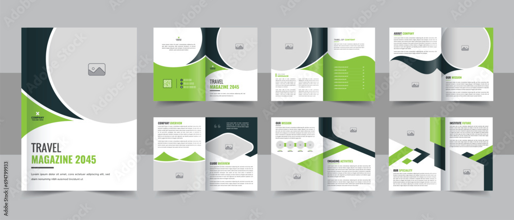 Travel Magazine Layout or creative corporate brochure design template layout, Minimal Business Brochure template design vector - obrazy, fototapety, plakaty 