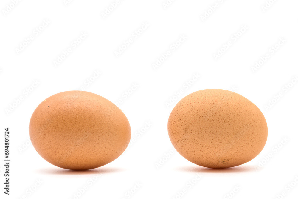 Brown chicken eggs isolated on a white background Brown chicken eggs isolated on a white background