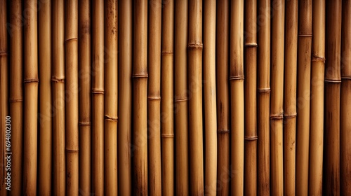 Bamboo wooden tubes fence texture background wood wall