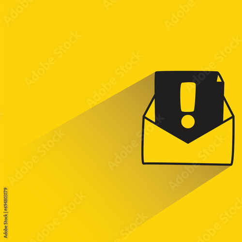 error mail with shadow on yellow background