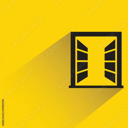 window pane icon with shadow on yellow background