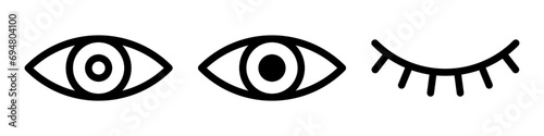 Eyes icon set symbol basic simple design