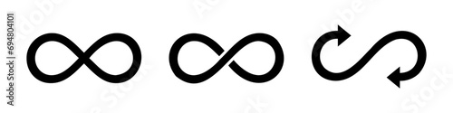 Infinity icon sign set basic simple design