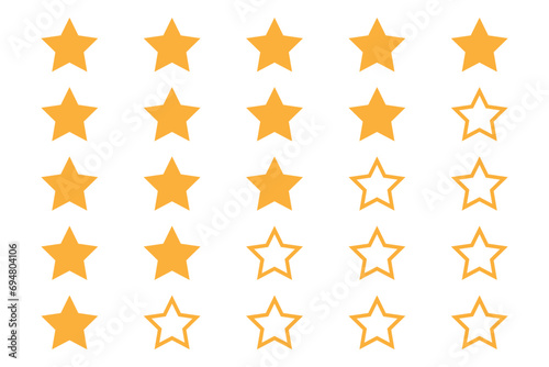 Rating stars feedback icon set