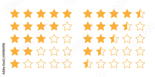 Rating stars feedback icon set