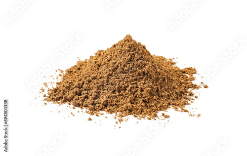Heap of aromatic caraway (Persian cumin) powder isolated on white