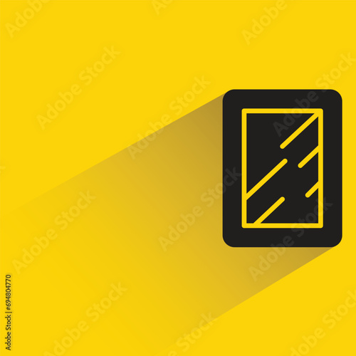 window pane icon with shadow on yellow background