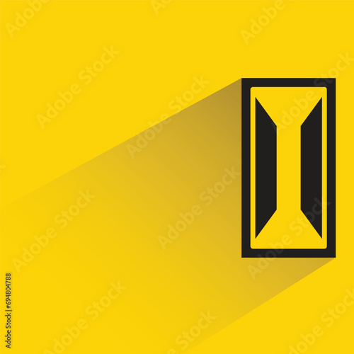 window pane icon with shadow on yellow background