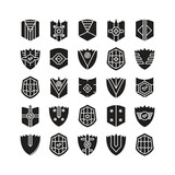 shield icons set vector illustration