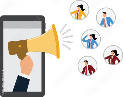 Marketing strategy smartphone, Customer retention concept. Marketing strategy of the company