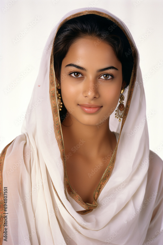 a woman in a white sari and gold jewelry a woman in a white sari and gold jewelry