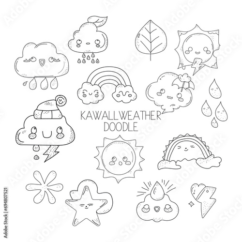kawall doodle art illustration, hand-drawn kawall elements © Bandxist