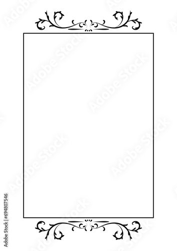 Border and frame vector element with vintage style. Decorative ornament design for page, frame, template, paper, card, certificate.