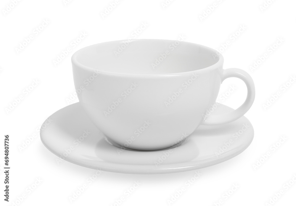 Ceramic cup with saucer isolated on white Ceramic cup with saucer isolated on white