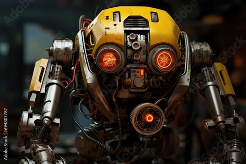 yellow metal robot digital technology illustration